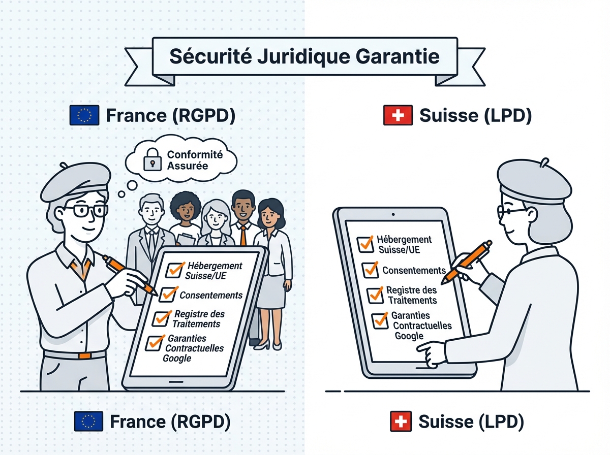 Conformité et protection des données - RGPD France et LPD Suisse pour les PME franco-suisses